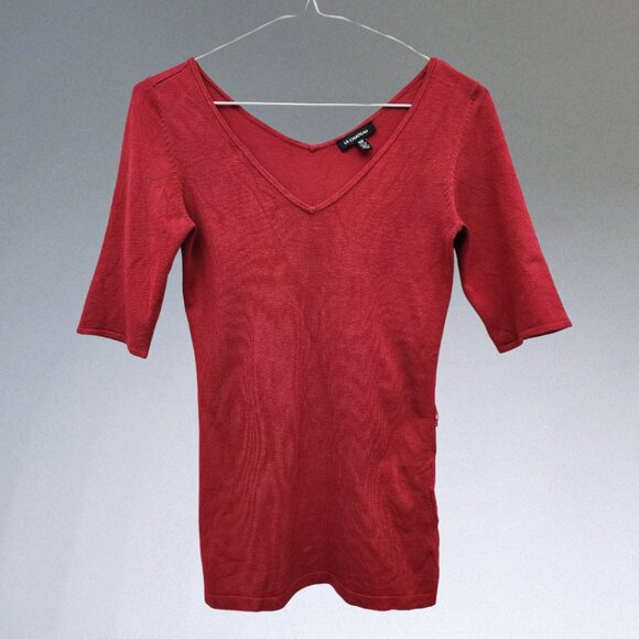 Le Chateau Red V-Front & Back Sweater - Picture 1 of 5